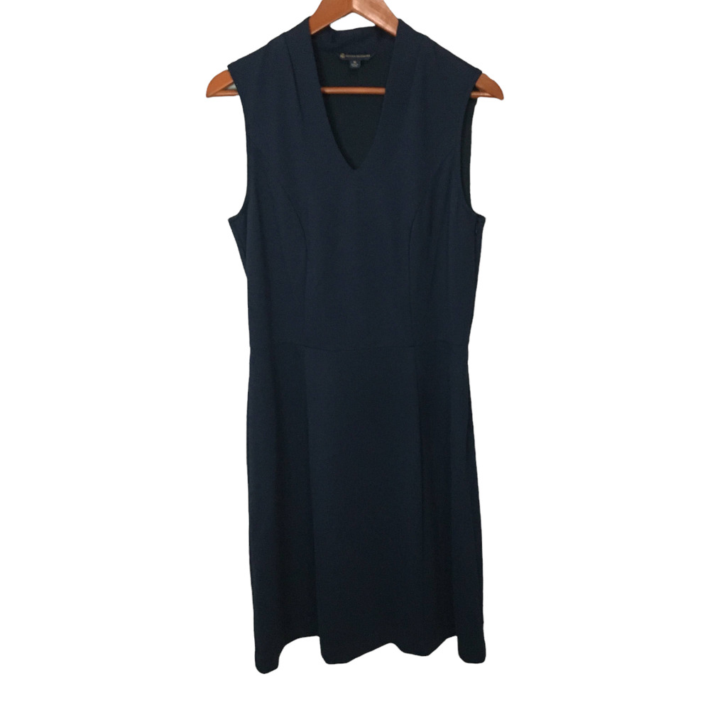 Brooks Brothers Women's Sleeveless Dress Size 10 Navy Blue Work Academia